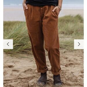 Passenger Compass Brown Corduroy Pants Trousers drawstring pleated Small / Long